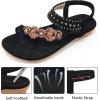 imageAlicegana Womens Sandals Dressy Flats Bohemian Summer Comfortable Split Toe Shoes Walking Beach GladiatorBlack