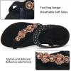 imageAlicegana Womens Sandals Dressy Flats Bohemian Summer Comfortable Split Toe Shoes Walking Beach GladiatorBlack