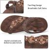 imageAlicegana Womens Sandals Dressy Flats Bohemian Summer Comfortable Split Toe Shoes Walking Beach GladiatorCoffee