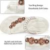 imageAlicegana Womens Sandals Dressy Flats Bohemian Summer Comfortable Split Toe Shoes Walking Beach GladiatorWhite