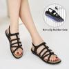 imageAlicegana Womens Sandals Dressy Summer Comfortable Gladiator Flat Sandals for Women 2025 Non Slip Casual Walking Beach ShoesBlack