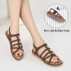 imageAlicegana Womens Sandals Dressy Summer Comfortable Gladiator Flat Sandals for Women 2025 Non Slip Casual Walking Beach ShoesCoffee