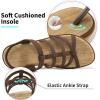 imageAlicegana Womens Sandals Dressy Summer Comfortable Gladiator Flat Sandals for Women 2025 Non Slip Casual Walking Beach ShoesCoffee
