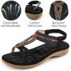 imageAlicegana Womens Sandals Orthopedic Shoes Comfortable Arch Support Dressy Bohemian Flats 2025 for Walking Beach VacationBlack
