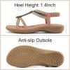 imageAlicegana Womens Sandals Orthopedic Shoes Comfortable Arch Support Dressy Bohemian Flats 2025 for Walking Beach VacationDarkpink