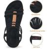imageAlicegana Womens Sandals Summer Dressy Gladiator Comfortable Walking Shoes Non Slip Casual Beach FlatsBlack