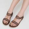 imageAlicegana Womens Sandals Summer Dressy Gladiator Comfortable Walking Shoes Non Slip Casual Beach FlatsCoffee