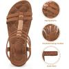imageAlicegana Womens Sandals Summer Dressy Gladiator Comfortable Walking Shoes Non Slip Casual Beach FlatsLightbrown