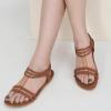 imageAlicegana Womens Sandals Summer Dressy Gladiator Comfortable Walking Shoes Non Slip Casual Beach FlatsLightbrown