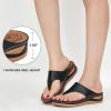 imageAlicegana Womens Sandals Wedge Shoes Comfortable Dressy Summer Flip Flops Casual Walking Beach SlidesBlack