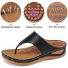 imageAlicegana Womens Sandals Wedge Shoes Comfortable Dressy Summer Flip Flops Casual Walking Beach SlidesBlack