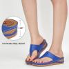 imageAlicegana Womens Sandals Wedge Shoes Comfortable Dressy Summer Flip Flops Casual Walking Beach SlidesBlue