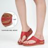 imageAlicegana Womens Sandals Wedge Shoes Comfortable Dressy Summer Flip Flops Casual Walking Beach SlidesRed