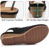 imageAlicegana Womens Wedge Sandals Comfortable Low Heel Dressy Summer Platform Shoes Ankle Strap Casual Non Slip WedgesBlack