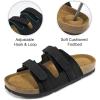 imageCork Footbed Sandals for Women  Comfortable Memory Foam Arch Support Slides 2025 Beach Vacation EssentialsBlack