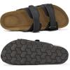 imageCork Footbed Sandals for Women  Comfortable Memory Foam Arch Support Slides 2025 Beach Vacation EssentialsBlack
