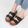 imageCork Footbed Sandals for Women  Comfortable Memory Foam Arch Support Slides 2025 Beach Vacation EssentialsBlack