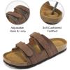 imageCork Footbed Sandals for Women  Comfortable Memory Foam Arch Support Slides 2025 Beach Vacation EssentialsBrown