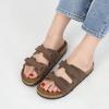 imageCork Footbed Sandals for Women  Comfortable Memory Foam Arch Support Slides 2025 Beach Vacation EssentialsBrown