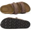 imageCork Footbed Sandals for Women  Comfortable Memory Foam Arch Support Slides 2025 Beach Vacation EssentialsBrown
