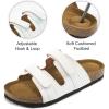 imageCork Footbed Sandals for Women  Comfortable Memory Foam Arch Support Slides 2025 Beach Vacation EssentialsWhite
