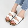 imageCork Footbed Sandals for Women  Comfortable Memory Foam Arch Support Slides 2025 Beach Vacation EssentialsWhite