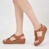imageWedge Sandals for Women 2025 Comfortable Low Heel Dressy Summer Platform Ankle Strap Sandals for Beach VacationLightbrown