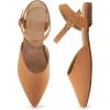 imageAlicegana Womens Sandals Flat Shoes  Closed Pointed Toe Dressy Flats 2025 Comfortable Business Casual Walking SandalLightbrown
