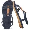 imageAlicegana Womens Sandals Summer Dressy Gladiator Comfortable Walking Shoes Non Slip Casual Beach FlatsDarkblue