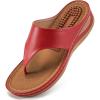 imageAlicegana Womens Sandals Wedge Shoes Comfortable Dressy Summer Flip Flops Casual Walking Beach SlidesRed