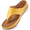 imageAlicegana Womens Sandals Wedge Shoes Comfortable Dressy Summer Flip Flops Casual Walking Beach SlidesYellow