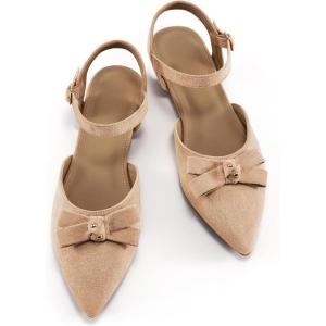 imageAlicegana Flats for Women Shoes 2025 Dressy Closed Pointed Toe Ballet Shoes Comfortable Business Casual Wedding FootwearApricot