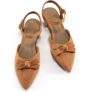 imageAlicegana Flats for Women Shoes 2025 Dressy Closed Pointed Toe Ballet Shoes Comfortable Business Casual Wedding FootwearLightbrown