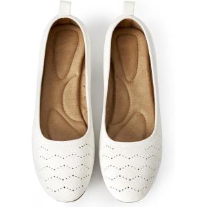 imageAlicegana Ballet Flats for Women Dressy Round Toe Slip on Suede Comfortable Women Shoes Casual Work Walking Loafers 2025White