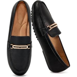 imageAlicegana Loafers for Women Casual Shoes  Comfortable Slip On Penny Loafers Work Dress Business Driving Walking FlatsBlack