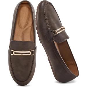imageAlicegana Loafers for Women Casual Shoes  Comfortable Slip On Penny Loafers Work Dress Business Driving Walking FlatsLightbrown