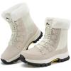 imageAlicegana Snow Boots for Women Winter Warm Fur Lined Waterproof Non Slip Mid Calf for Hiking Walking 2026Beige