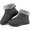 imageAlicegana Winter Snow Boots for Women Comfortable Warm Fur Lined Anti Slip Winter Shoes Waterproof Slip On Walking Outdoor Ankle BootiesGrey
