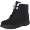imageAlicegana Women Winter Boots Snow Warm Cotton Fur Lined Winter Shoes Lace Up Comfortable Non Slip Ankle Platform Boots OutdoorBlack