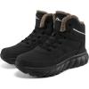 imageMens Winter Snow Boots Insulated Warm Fur Lined Non Slip Outdoor Shoes for Hiking WalkingBlack