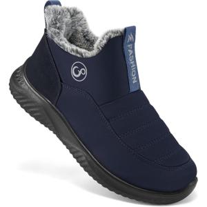 imageWomens Snow Boots Winter Shoes Warm Fur Lined Ankle Booties Slip On Waterproof Boots Non Slip Women BootBlue