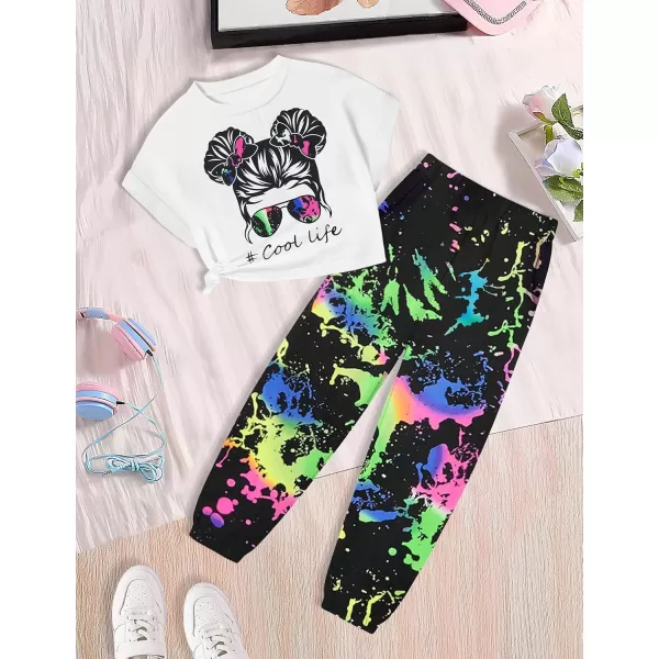 Girls 2 Piece Outfits Kids Clothes Cute Cool Girl Crop Tops + Camouflage Pants Summer Clothing Sets