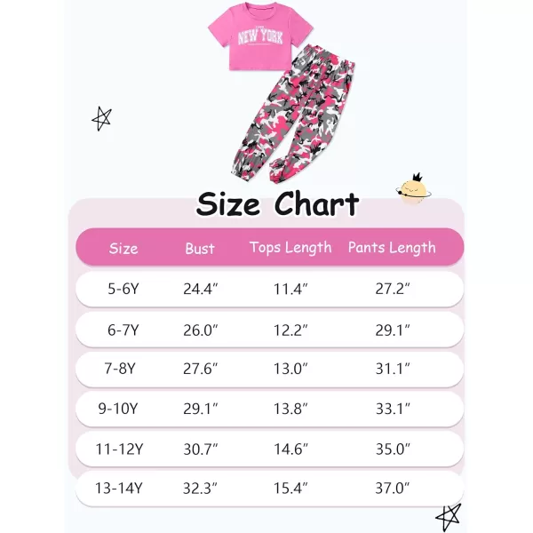 Girls 2 Piece Outfits Kids Clothes Cute Cool Girl Crop Tops + Camouflage Pants Summer Clothing Sets