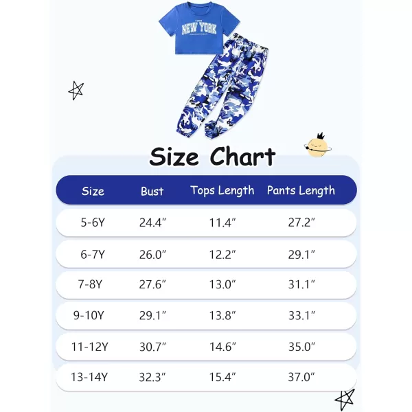 Girls 2 Piece Outfits Kids Clothes Cute Cool Girl Crop Tops + Camouflage Pants Summer Clothing Sets