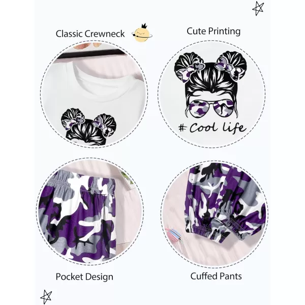Girls 2 Piece Outfits Kids Clothes Cute Cool Girl Crop Tops + Camouflage Pants Summer Clothing Sets
