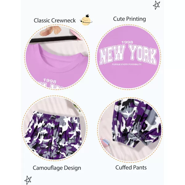 Girls 2 Piece Outfits Kids Clothes Cute Cool Girl Crop Tops + Camouflage Pants Summer Clothing Sets