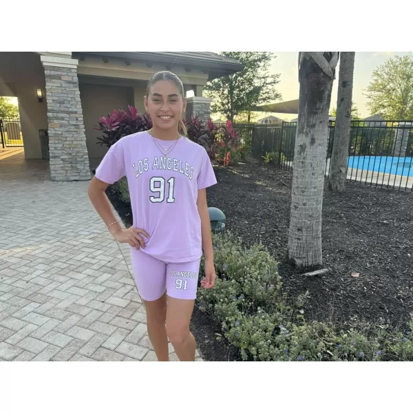 Girls Clothes Summer Outfits Graphic Letter Print Tee Shirt + Biker Shorts 2Pcs Clothing Set 7-16T