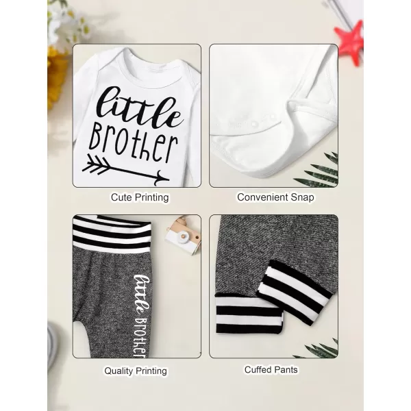 Newborn Baby Boy Clothes New To The Crew Letter Print Romper+Pants+Striped Hat 3pcs Infant Outfits Set