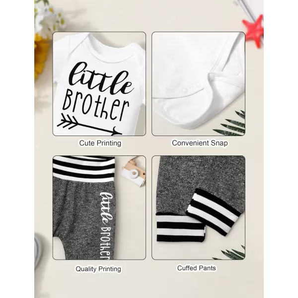 Newborn Baby Boy Clothes New To The Crew Letter Print Romper+Pants+Striped Hat 3pcs Infant Outfits Set