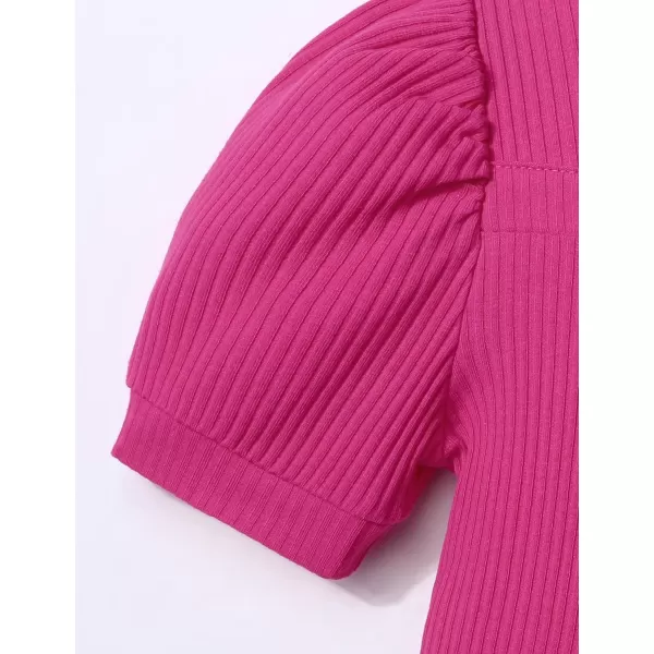 Toddler Girl Clothes Square Neck Puff Sleeve Tops + Wide Leg Pants + Headband 3pcs Spring Summer Girl Outfits
